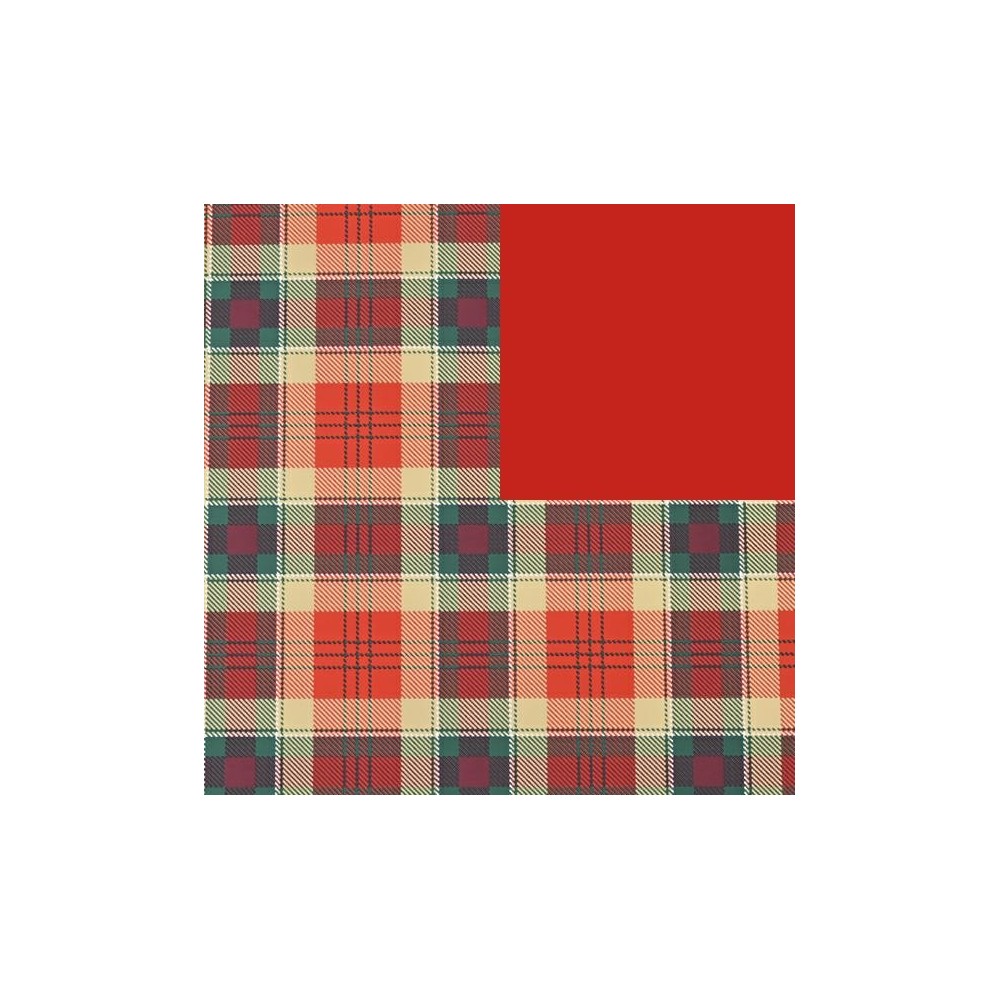 ROTOLO CARTA CM.100X25MT GOLD TARTAN ROSSO